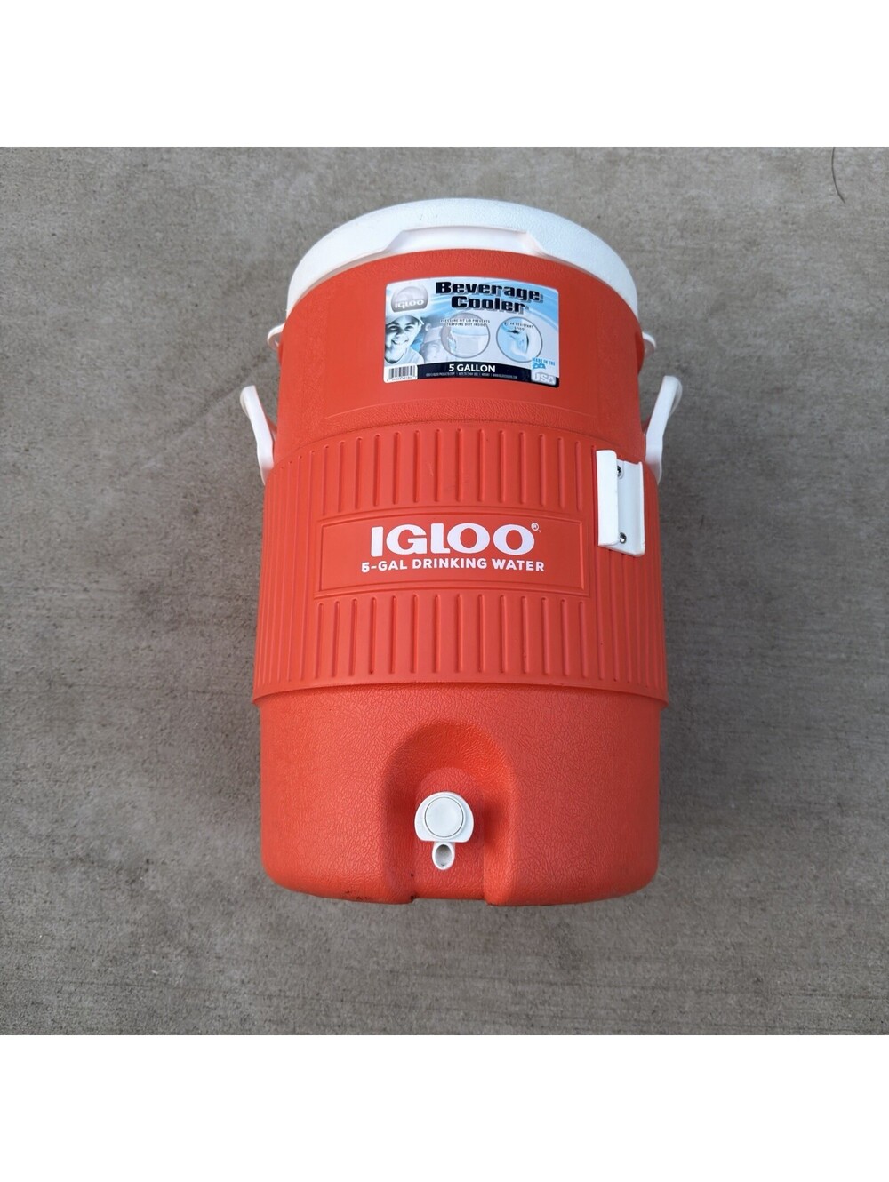 Igloo 5 Gallon Beverage Cooler Water Jug Dispenser Orange w/ Lid Insulated - Picture 12 of 13